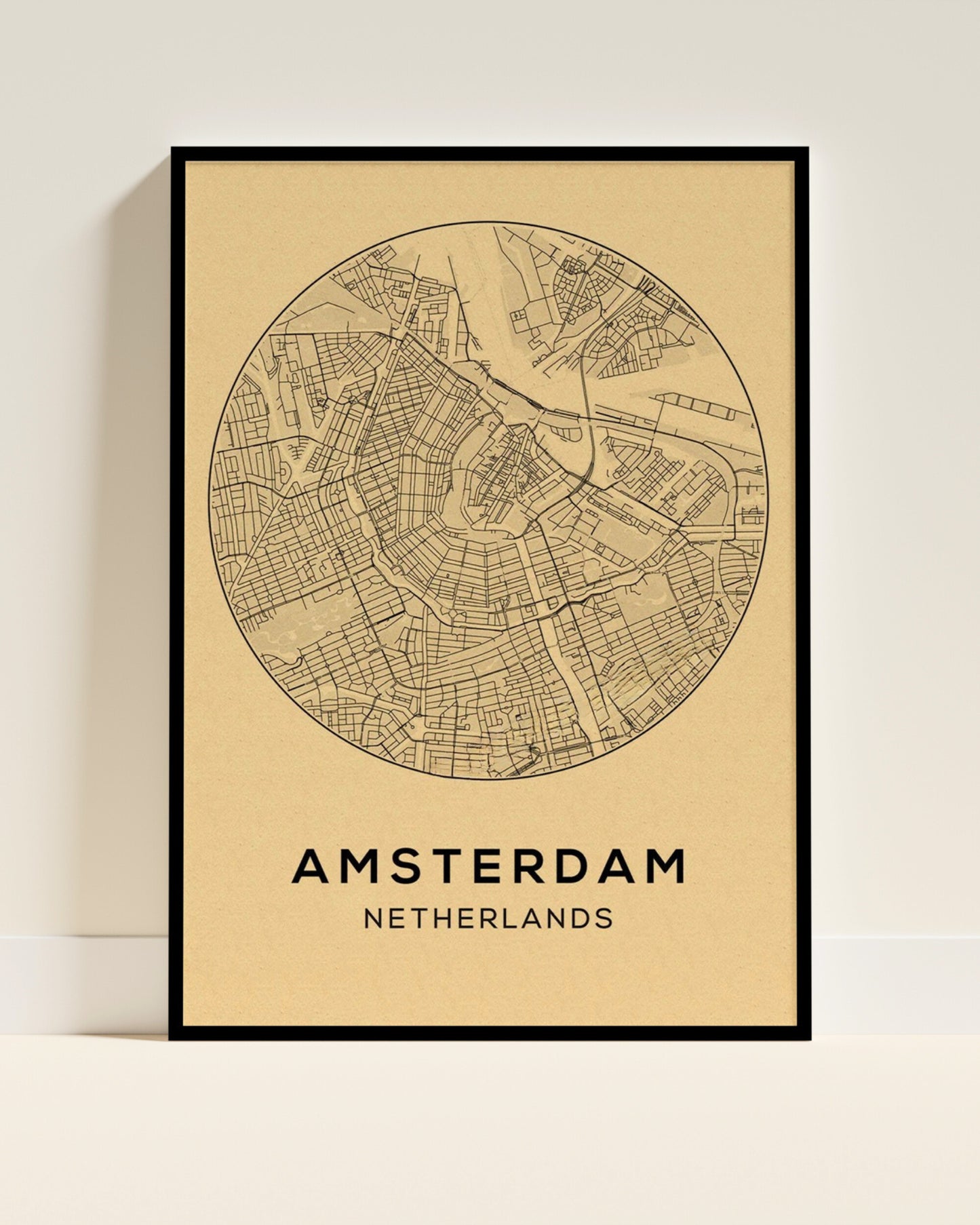 Affiche murale | Amsterdam carte vintage charme hollandais 2 formats | Pigmentacy