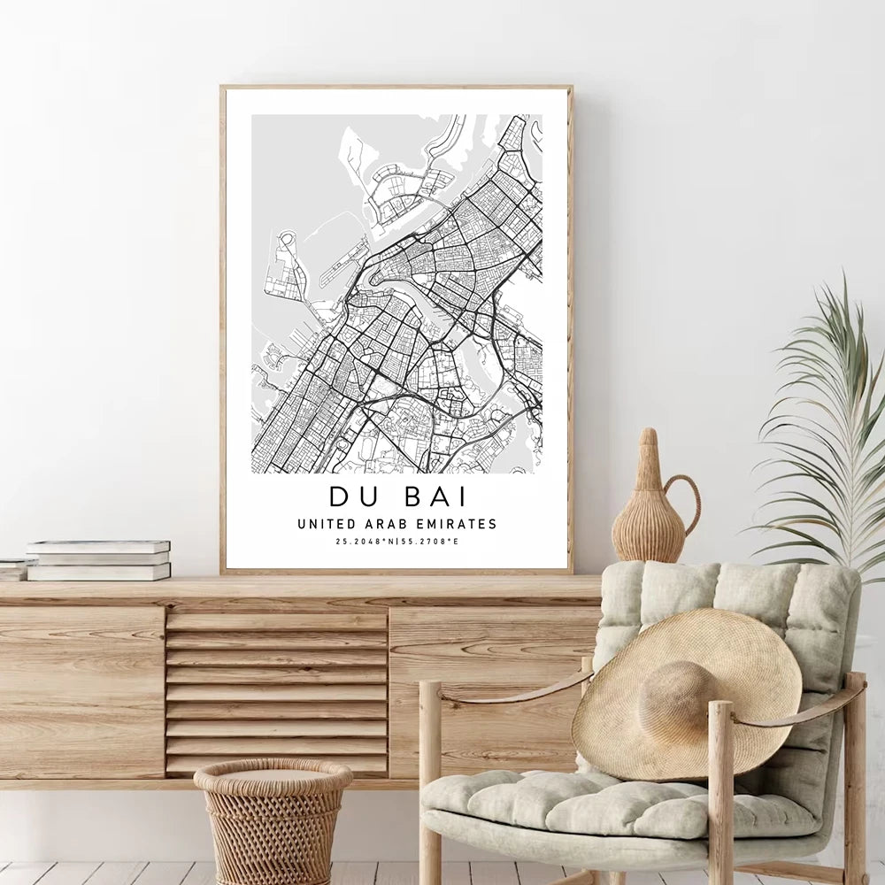 Affiche Carte Bruxelles Noir & Blanc | 3 formats élégants – Style minimaliste, déco murale chic - Pigmentacy