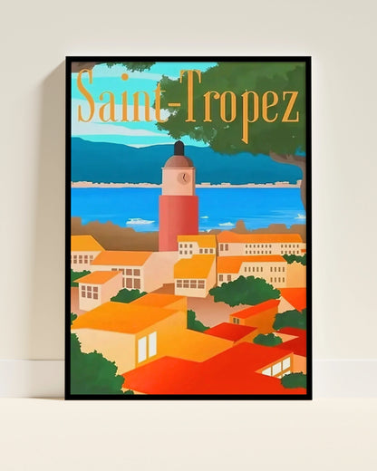 Affiche Saint-Tropez | Port Yachts Riviera | Pigmentacy