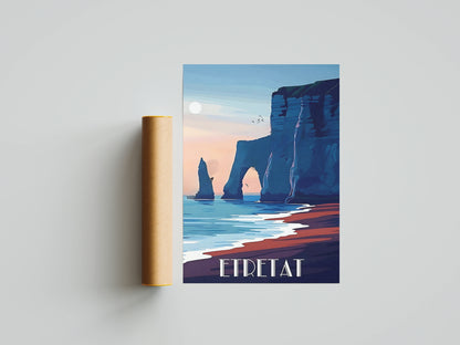 Affiche Étretat | Falaises Aiguille Creuse | Pigmentacy