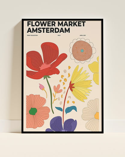 Affiche murale | Amsterdam flower market tradition florale hollandaise 3 formats | Pigmentacy