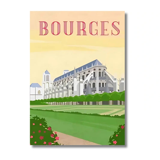 Affiche Bourges | Cathédrale Patrimoine UNESCO | Pigmentacy