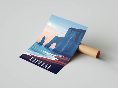 Affiche Étretat | Falaises Aiguille Creuse | Pigmentacy