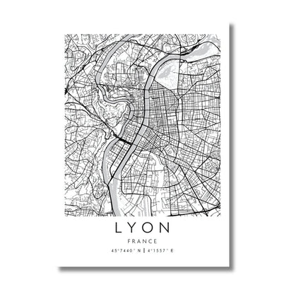 Affiche Lyon | Carte Rhodanienne | Pigmentacy