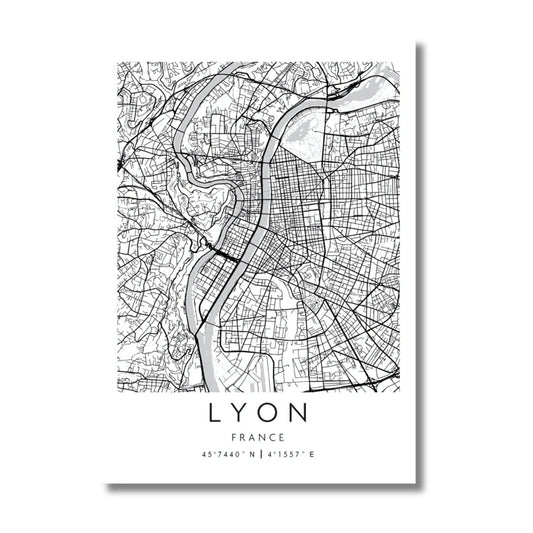 Affiche Lyon | Carte Rhodanienne | Pigmentacy