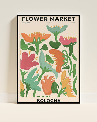 Affiche murale | Bologne flower market charme floral italien 3 formats | Pigmentacy