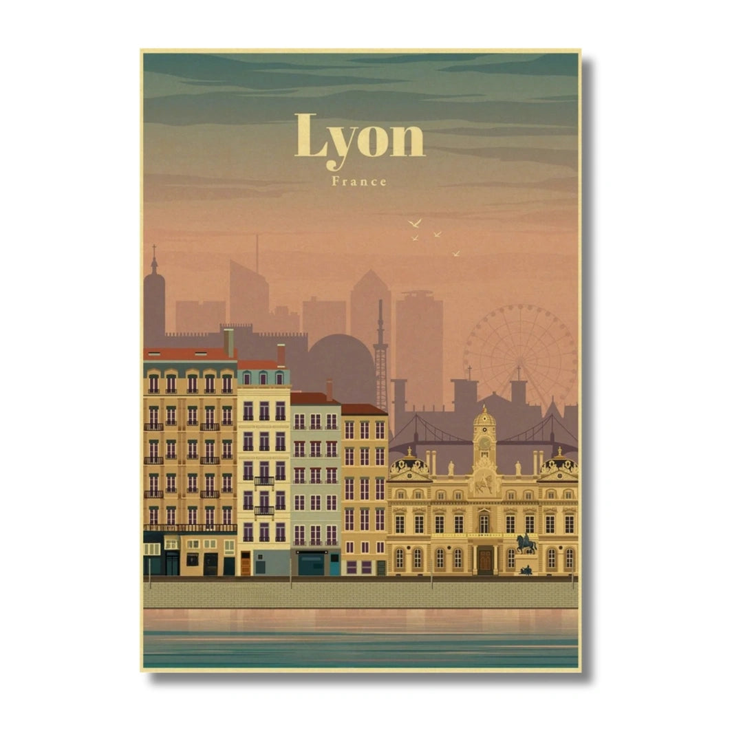 Affiche Lyon | Vintage Style Rétro | Pigmentacy