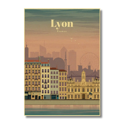 Affiche Lyon | Vintage Style Rétro | Pigmentacy