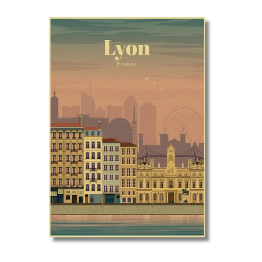Affiche Lyon | Vintage Style Rétro | Pigmentacy