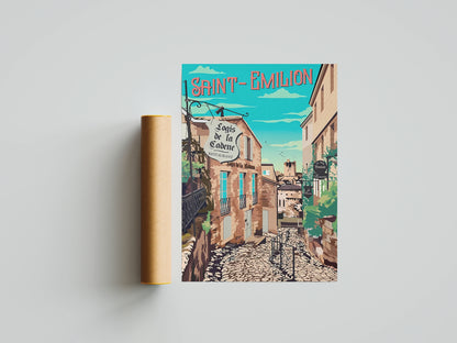 Affiche Saint-Émilion | Vignoble Bordeaux UNESCO | Pigmentacy