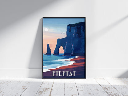 Affiche Étretat | Falaises Aiguille Creuse | Pigmentacy