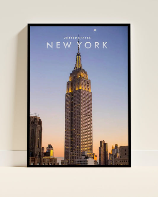 Affiche murale | New York Empire State Building légende architecturale 3 formats | Pigmentacy