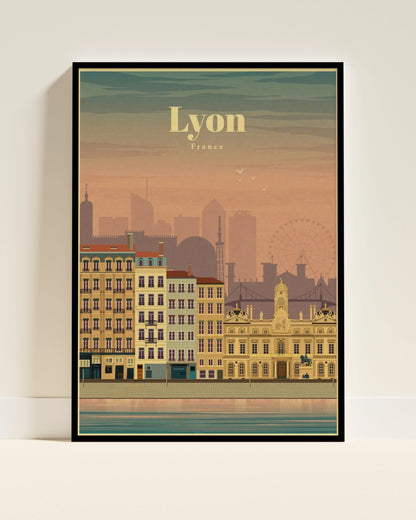 Affiche Lyon | Vintage Style Rétro | Pigmentacy