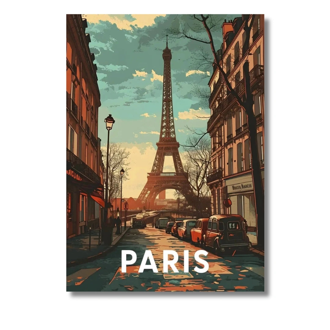 Affiche Paris | Tour Eiffel Romance Rétro | Pigmentacy