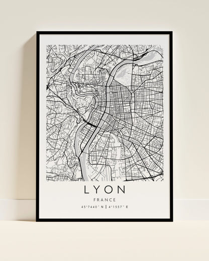 Affiche Lyon | Carte Rhodanienne | Pigmentacy
