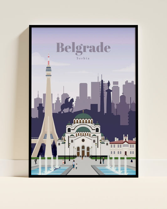 Affiche murale | Belgrade voyage artistique serbe 3 formats | Pigmentacy