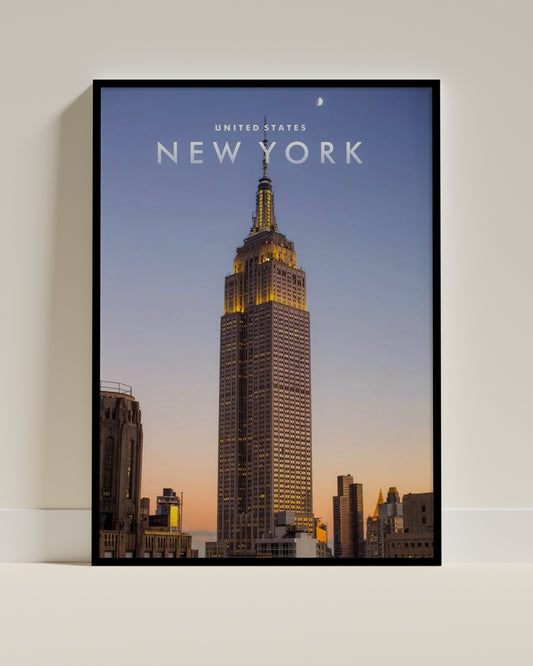 Affiche murale | New York Empire State Building légende architecturale 3 formats | Pigmentacy
