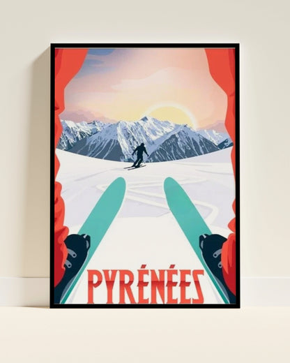 Affiche Ski Pyrénées | Stations Montagne | Pigmentacy