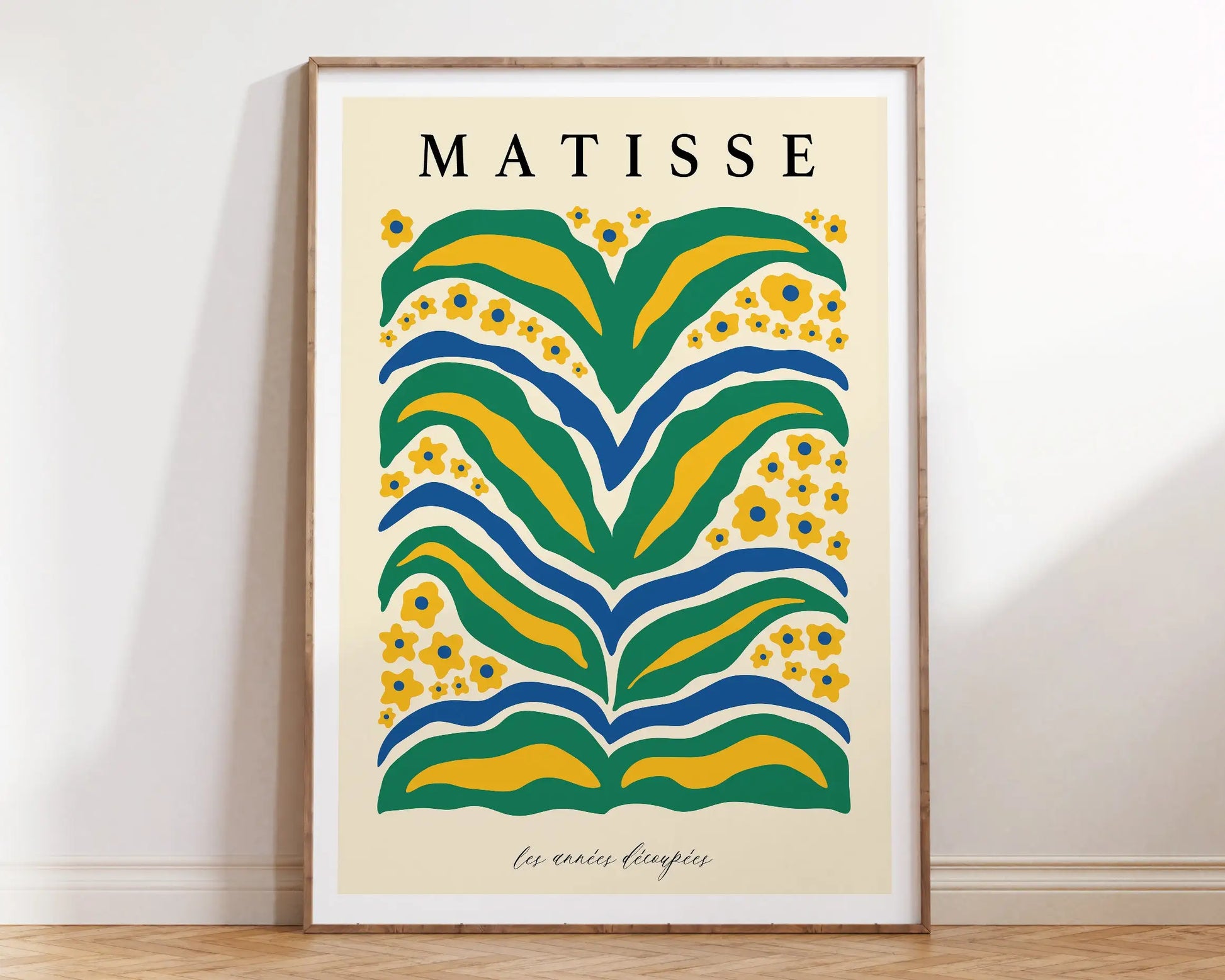 Affiche et College de fleurs abstraites, toile florale de Matisse, marché des fleurs, découpe botanique, exposition, coutumes Pigmentacy
