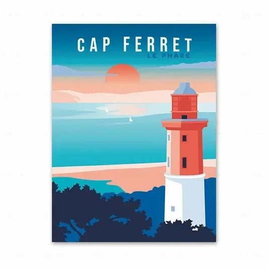 Affiche Cap Ferret | Phare Bassin Arcachon | Pigmentacy