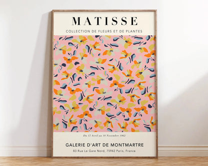 Affiche et College de fleurs abstraites, toile florale de Matisse, marché des fleurs, découpe botanique, exposition, coutumes Pigmentacy