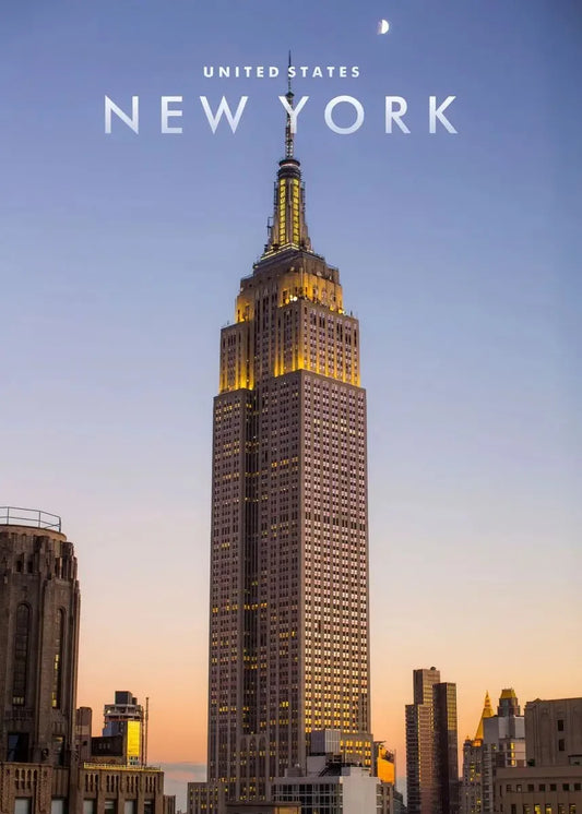 Affiche New York Empire State Building, 3 formats – Poster mural vintage et moderne, monument emblématique – Pigmentacy