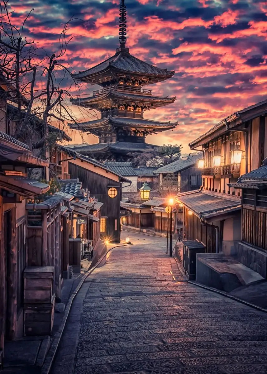 Affiche de Tokyo Shi Tennô-ji en 3 formats, collection exclusive avec temple de Tokyo – Pigmentacy