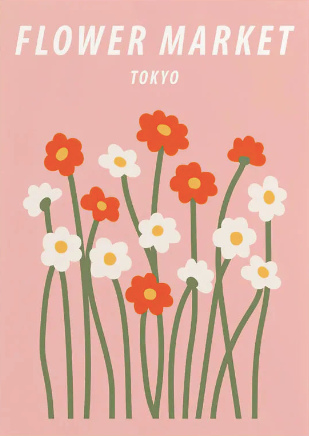 FLOWERS MARKET Pigmentacy affiche murale decorative poster