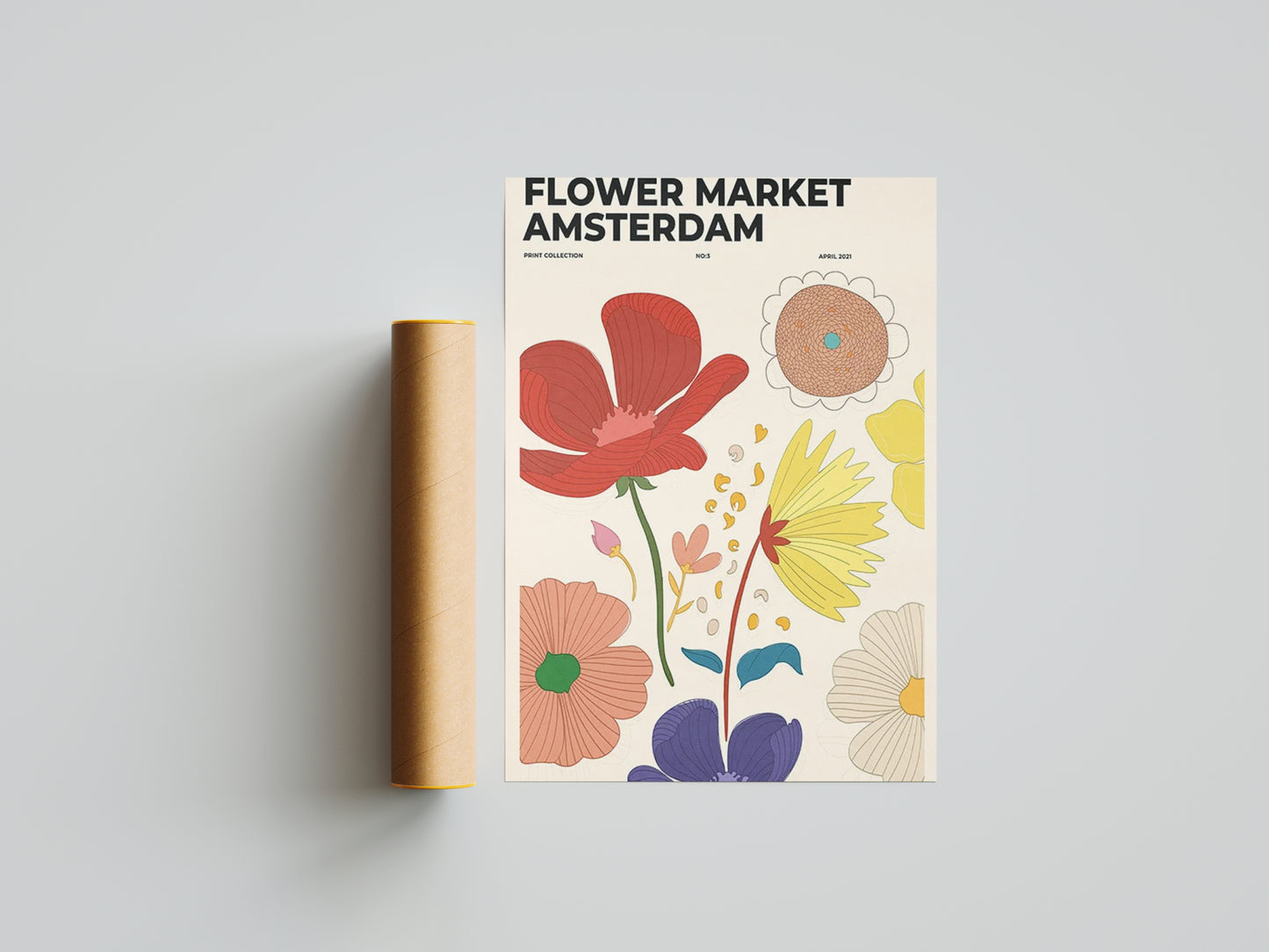 Affiche murale | Amsterdam flower market tradition florale hollandaise 3 formats | Pigmentacy