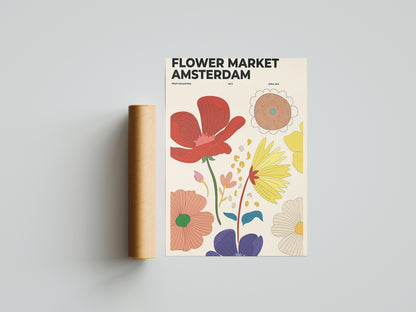 Affiche murale | Amsterdam flower market tradition florale hollandaise 3 formats | Pigmentacy