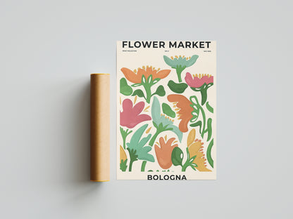 Affiche murale | Bologne flower market charme floral italien 3 formats | Pigmentacy