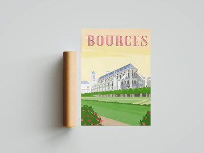 Affiche Bourges | Cathédrale Patrimoine UNESCO | Pigmentacy