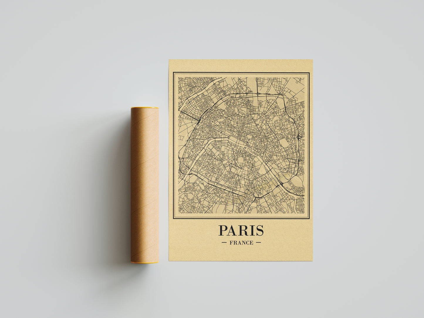 Affiche murale | Paris carte vintage romance éternelle 2 formats | Pigmentacy