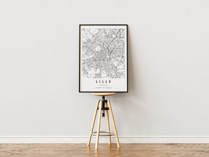 Affiche Lille | Carte Noir et Blanc Nordiste | Pigmentacy