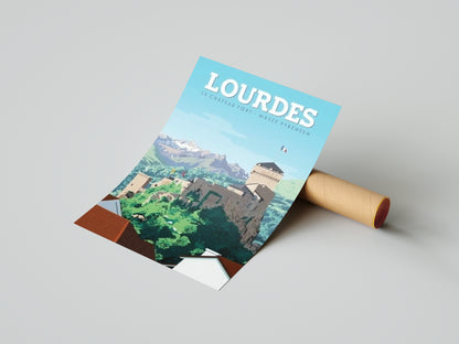 Affiche Lourdes | Château Pyrénées | Pigmentacy