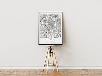 Affiche Lyon | Carte Rhodanienne | Pigmentacy
