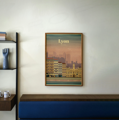 Affiche Lyon | Vintage Style Rétro | Pigmentacy