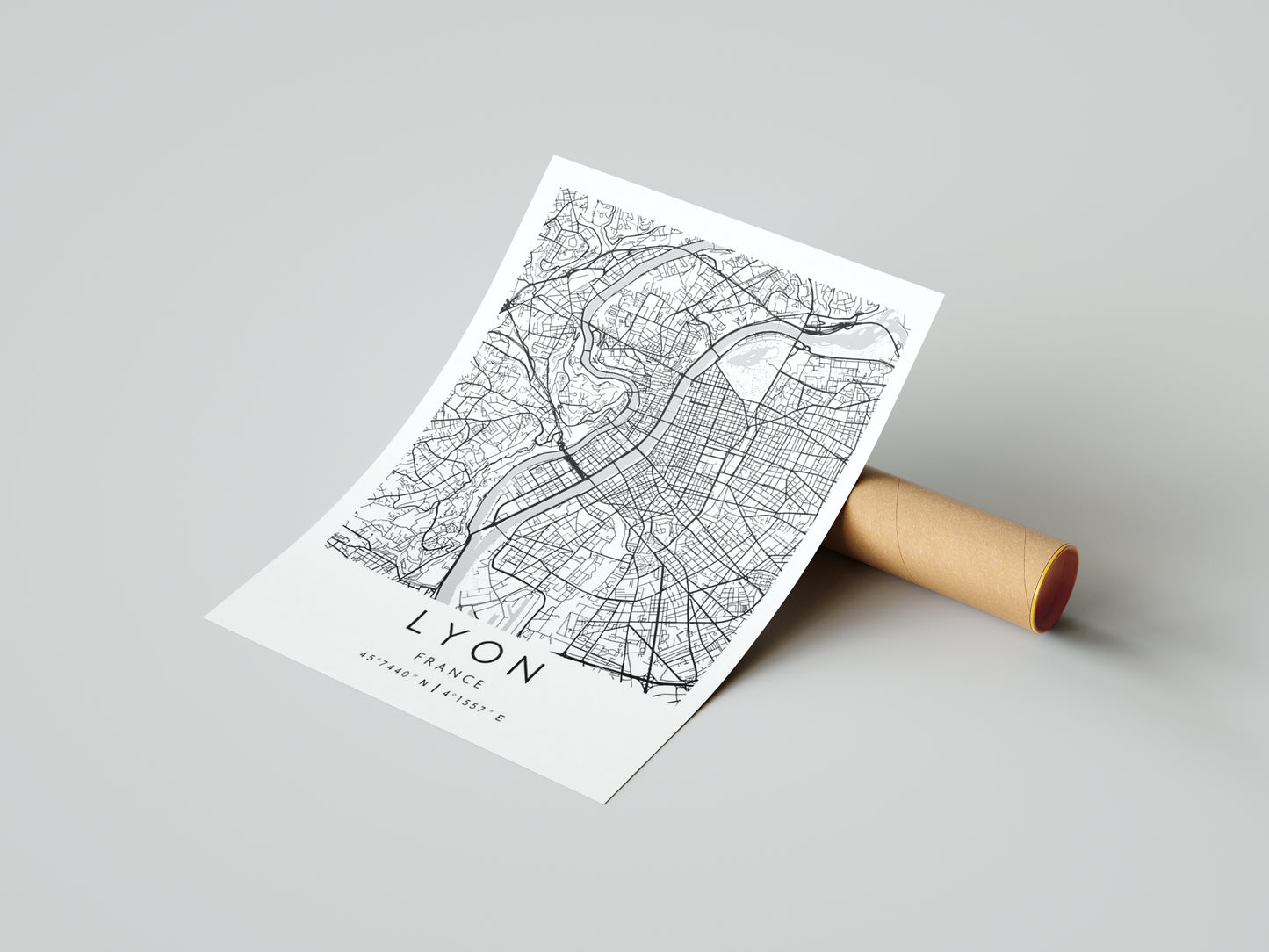 Affiche Lyon | Carte Rhodanienne | Pigmentacy