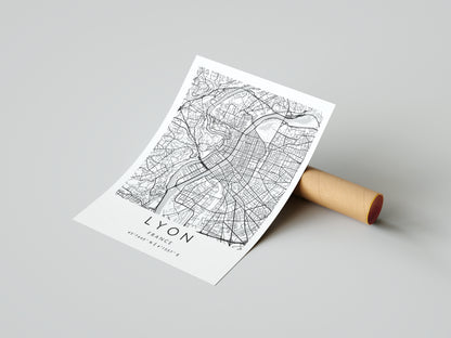 Affiche Lyon | Carte Rhodanienne | Pigmentacy