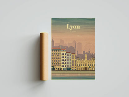 Affiche Lyon | Vintage Style Rétro | Pigmentacy