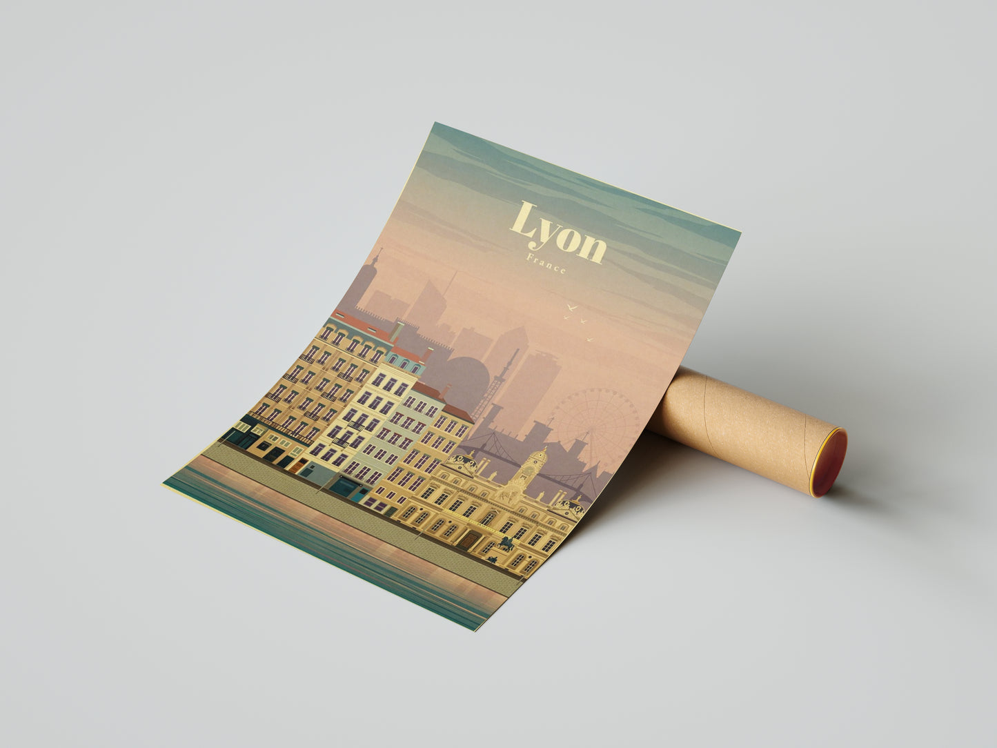 Affiche Lyon | Vintage Style Rétro | Pigmentacy