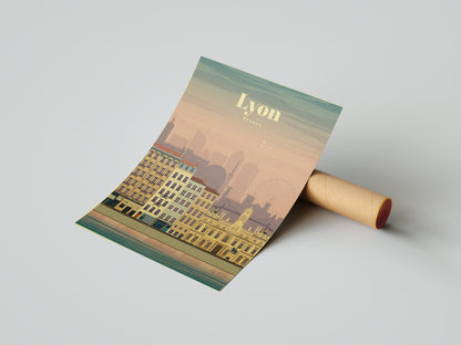 Affiche Lyon | Vintage Style Rétro | Pigmentacy