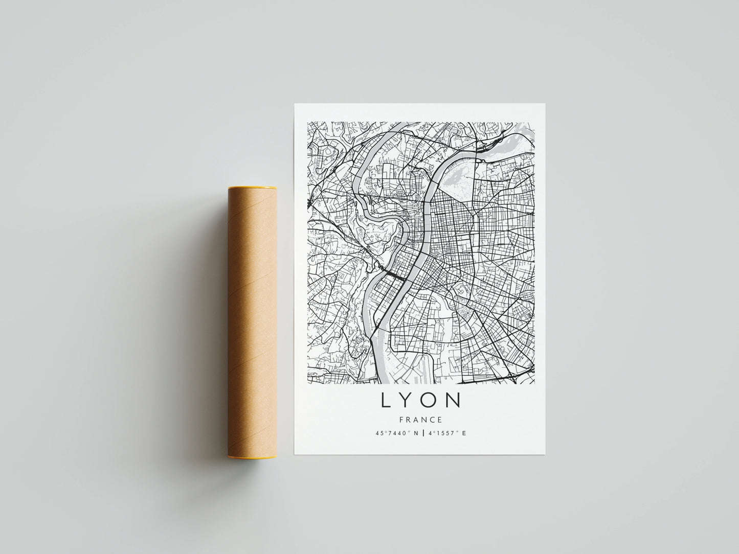 Affiche Lyon | Carte Rhodanienne | Pigmentacy