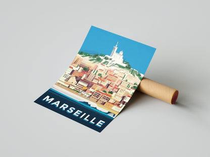 Affiche Marseille | Vieux-Port Cité Phocéenne | Pigmentacy