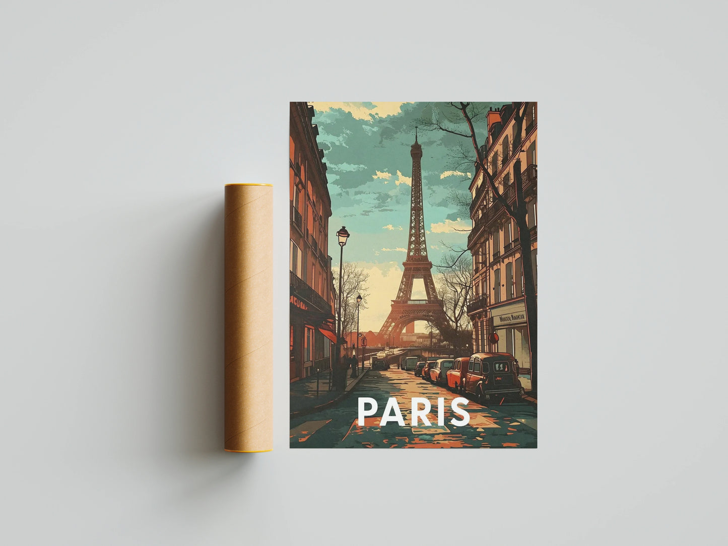 Affiche Paris | Tour Eiffel Romance Rétro | Pigmentacy