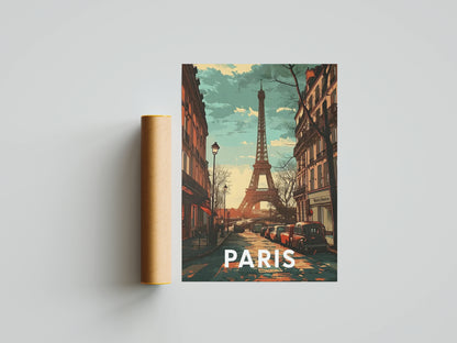 Affiche Paris | Tour Eiffel Romance Rétro | Pigmentacy