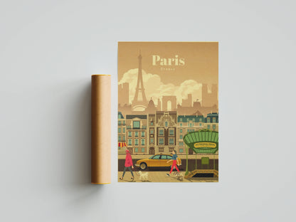 Affiche Paris | Quartiers Carte Artistique | Pigmentacy