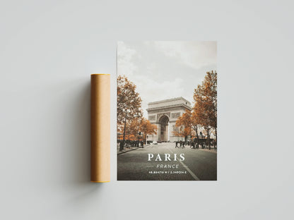 Affiche Paris | Arc de Triomphe Champs-Élysées | Pigmentacy