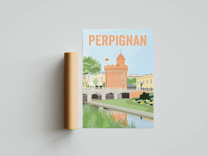 Affiche Perpignan | Catalane Ville Frontière | Pigmentacy