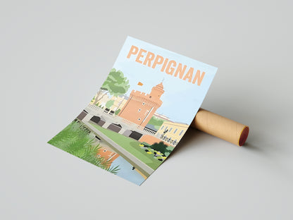 Affiche Perpignan | Catalane Ville Frontière | Pigmentacy